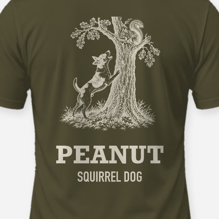 Custom Dog Name Feist Squirrel Dog Hunting Shirt - print close-up