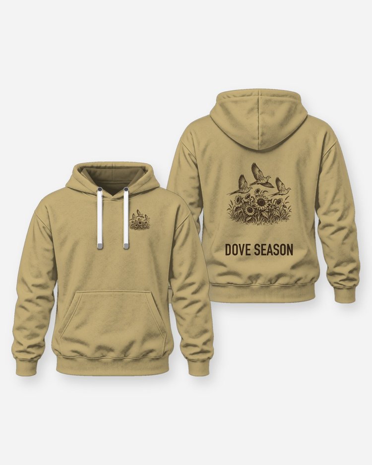 Dove Season Sunflower Field Woodcut Hunting Shirt - Hoodie