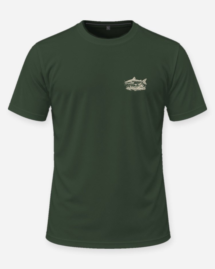 Custom Name Catfish Hole Channel Catfish Woodcut Shirt - front