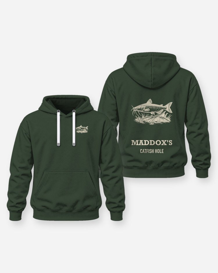 Custom Name Catfish Hole Channel Catfish Woodcut Shirt - Hoodie