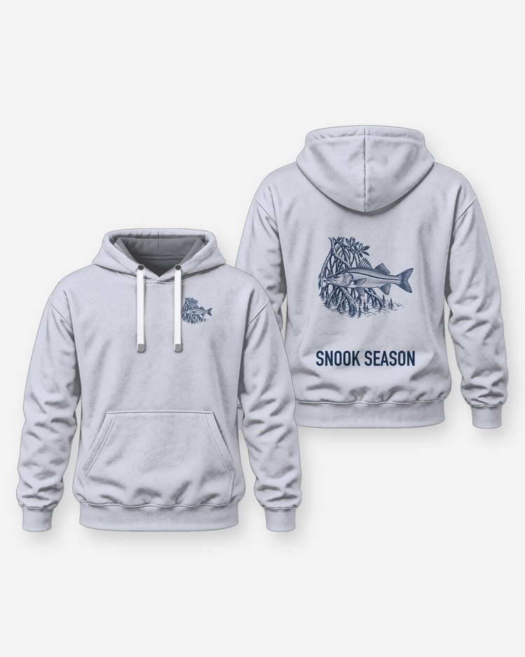 Snook Season Mangrove Woodcut Fishing Shirt - Hoodie