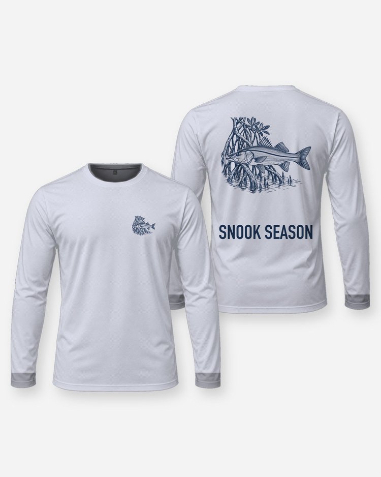 Snook Season Mangrove Woodcut Fishing Shirt - Long Sleeve