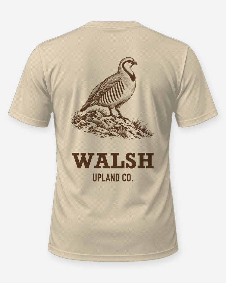 Custom Name Upland Co Chukar Partridge Woodcut Hunting Shirt - back