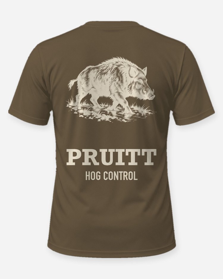 Custom Name Hog Control Feral Hog Woodcut Hunting Shirt - back