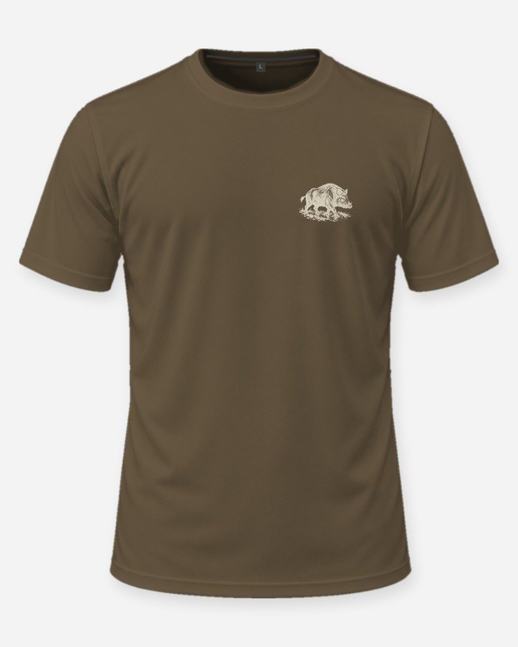 Custom Name Hog Control Feral Hog Woodcut Hunting Shirt - front