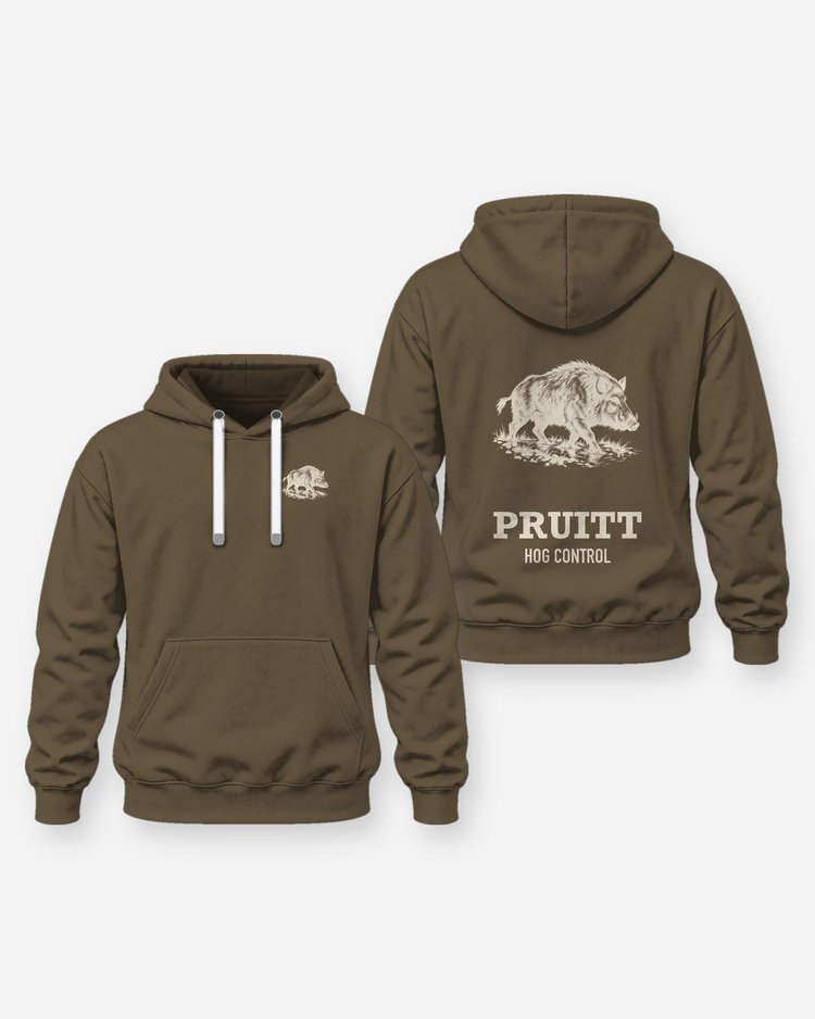 Custom Name Hog Control Feral Hog Woodcut Hunting Shirt - Hoodie