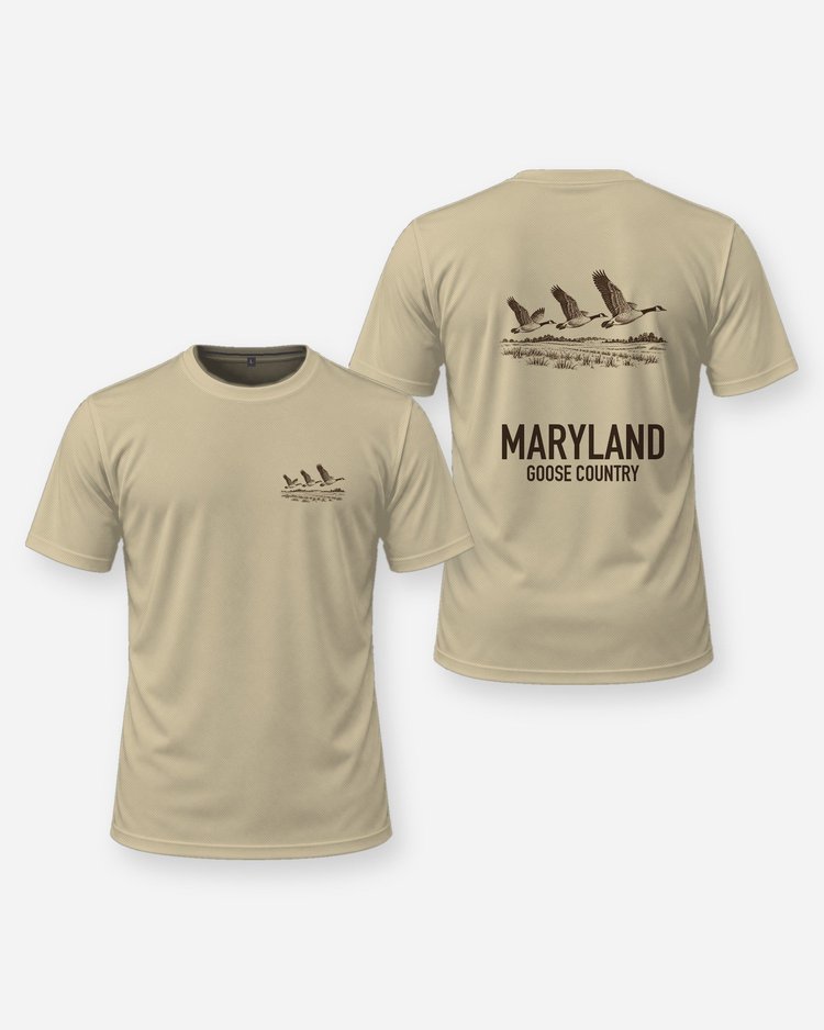 Custom State Goose Country Woodcut Waterfowl Shirt - front and back