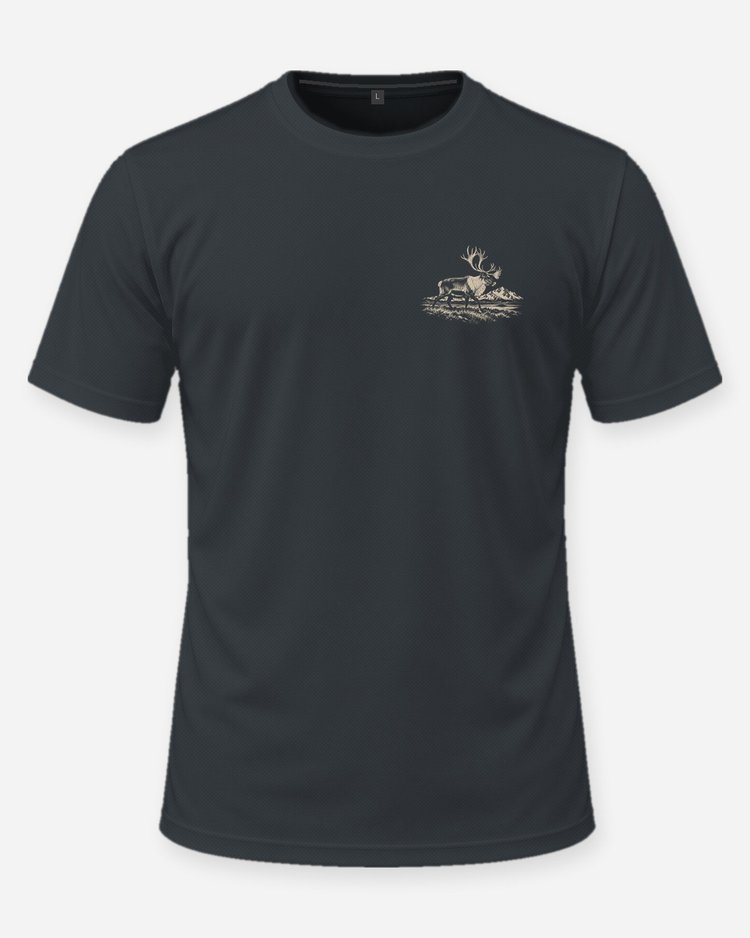 Alaska Caribou Country Woodcut Hunting Shirt - front