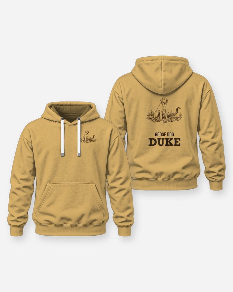 Custom Dog Name Goose Dog Yellow Lab Woodcut Hunting Shirt - Hoodie
