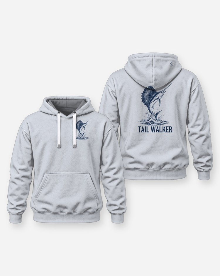Tail Walker Sailfish Woodcut Offshore Fishing Shirt - Hoodie