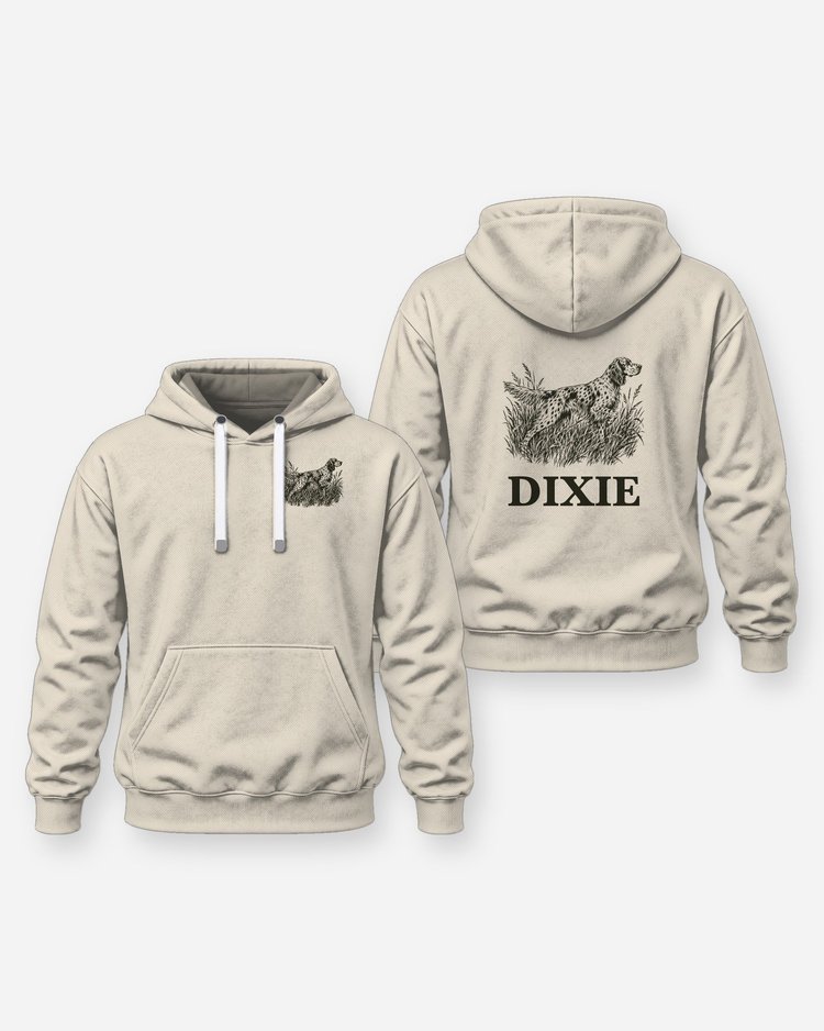 Custom Dog Name English Setter Bird Dog Woodcut Shirt - Hoodie