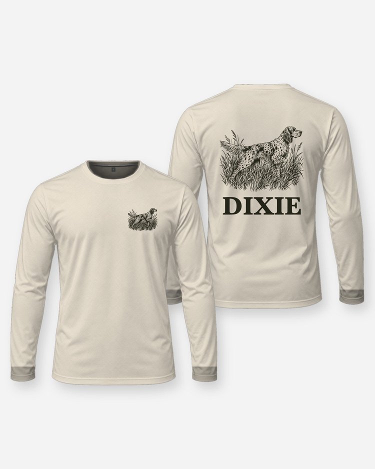 Custom Dog Name English Setter Bird Dog Woodcut Shirt - Long Sleeve