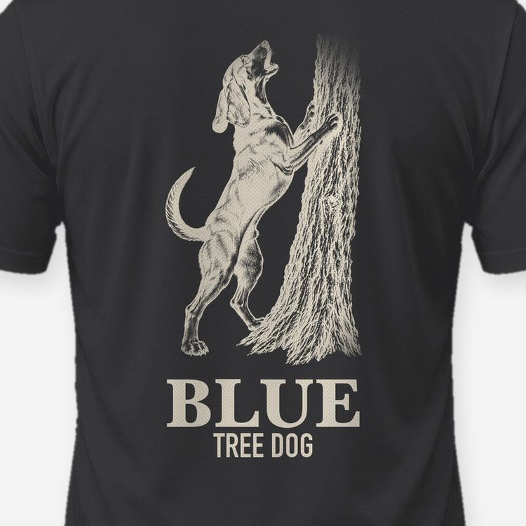 Custom Dog Name Coonhound Treeing Hunting Shirt - print close-up
