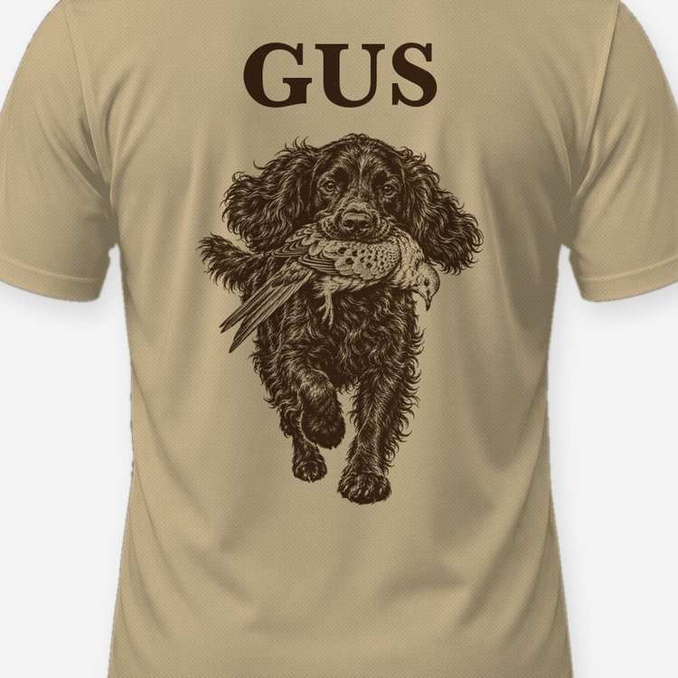 Custom Dog Name Boykin Spaniel Dove Hunt Shirt - print close-up