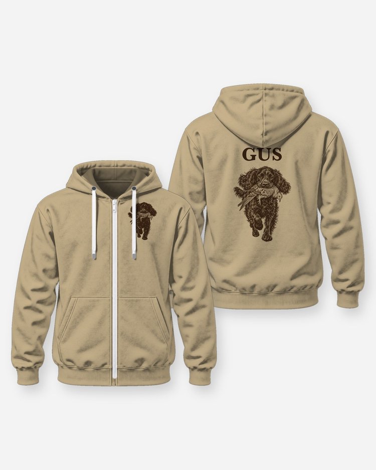 Custom Dog Name Boykin Spaniel Dove Hunt Shirt - Zip Hoodie