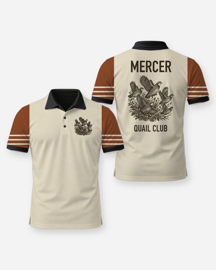 Custom Family Name Bobwhite Quail Club Hunting Shirt - Polo