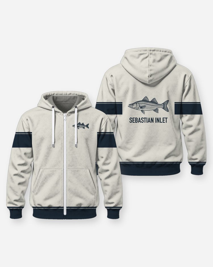 Custom Spot Name Snook Woodcut Fishing Shirt - Zip Hoodie