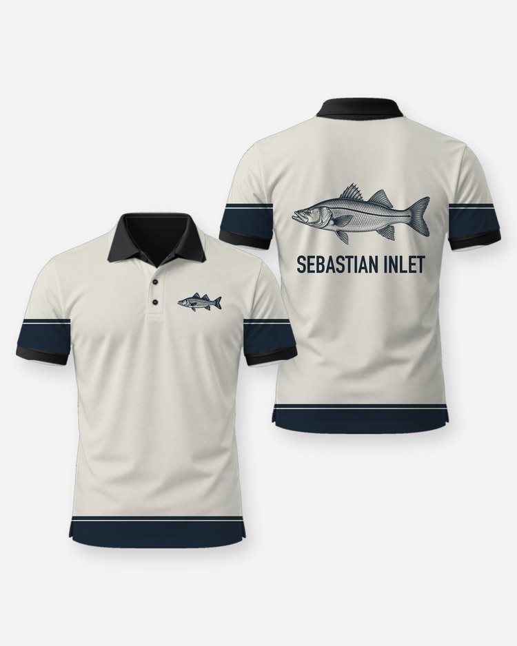 Custom Spot Name Snook Woodcut Fishing Shirt - Polo