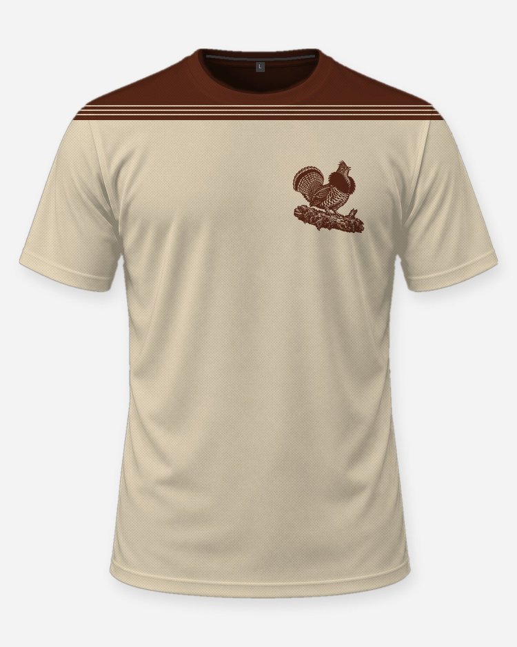 Custom Family Name Ruffed Grouse Shoulder Yoke Hunting Shirt - front