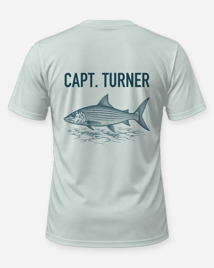 Custom Captain Name Bonefish Flats Fishing Shirt - back