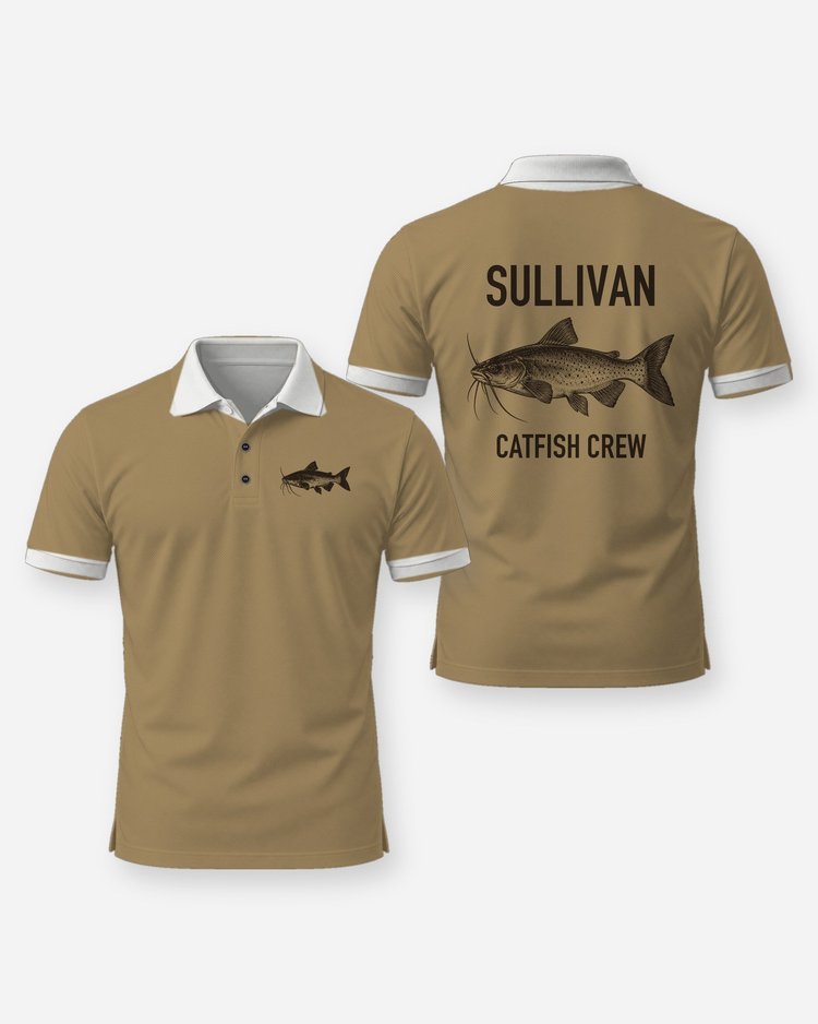 Custom Family Name Channel Catfish Crew Shirt - Polo