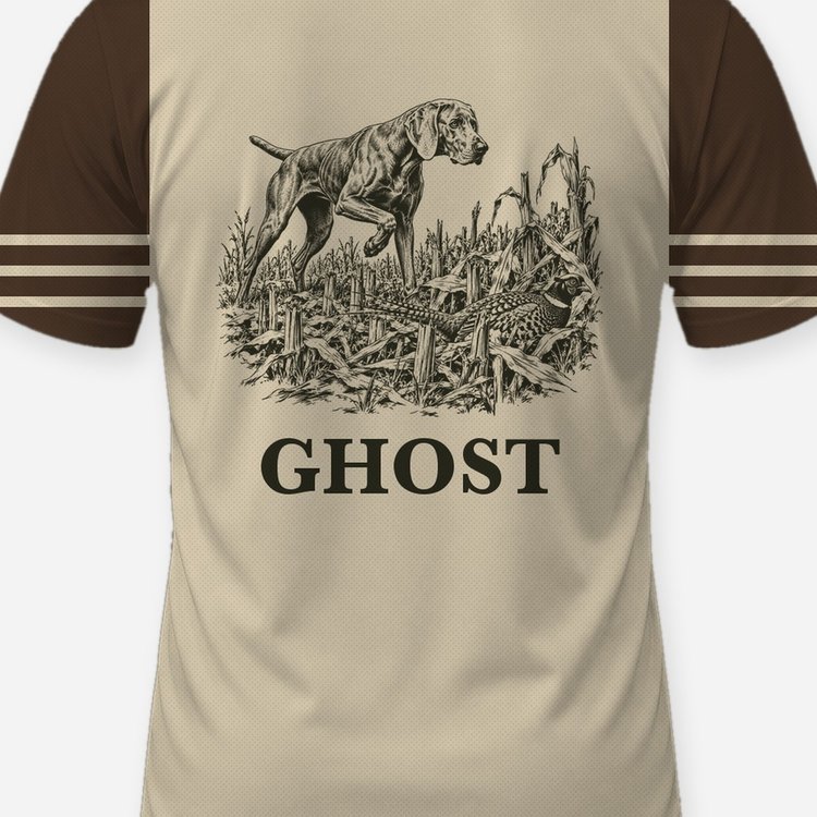 Custom Dog Name Pointing Dog Pheasant Hunting Shirt - print close-up