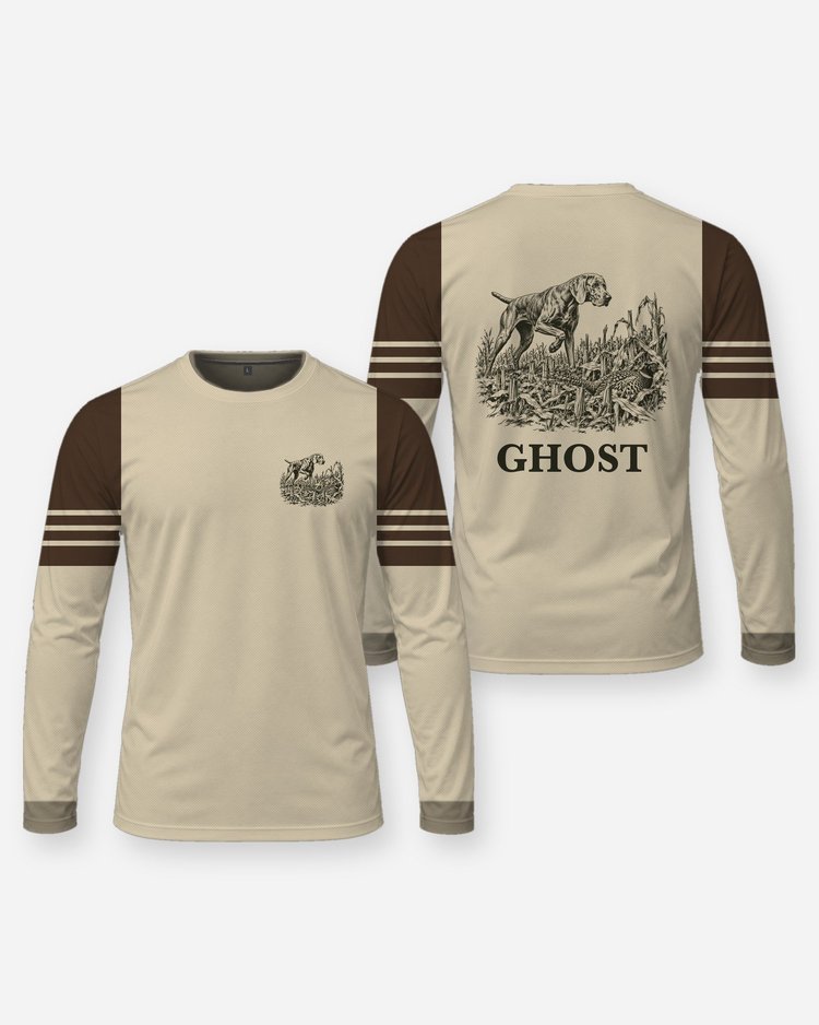 Custom Dog Name Pointing Dog Pheasant Hunting Shirt - Long Sleeve