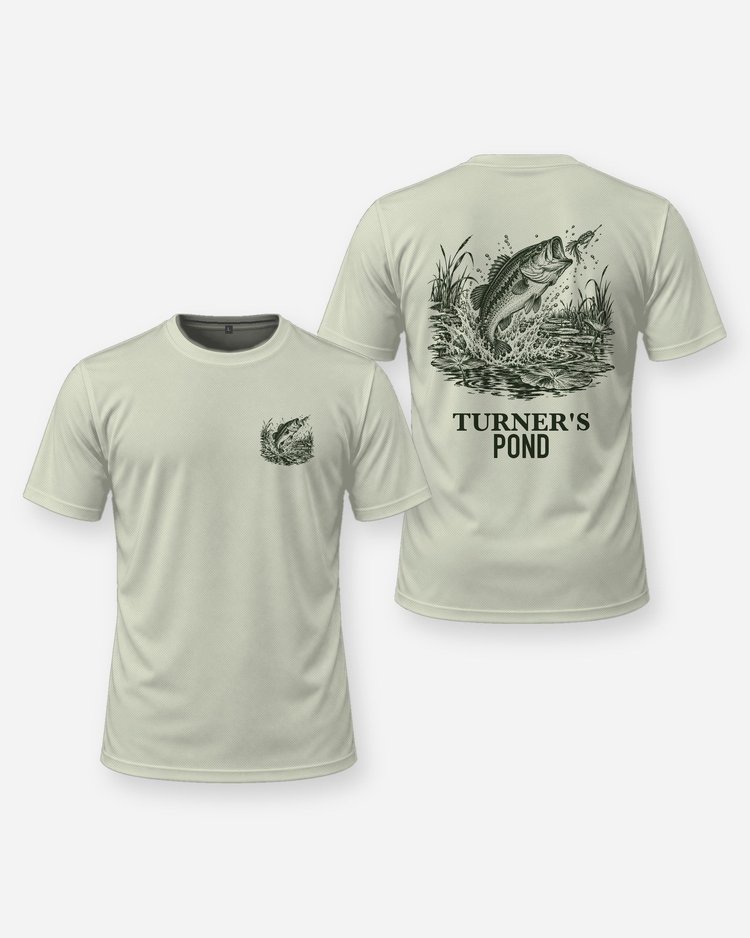 Custom Name Pond Largemouth Bass Frog Strike Shirt - front and back