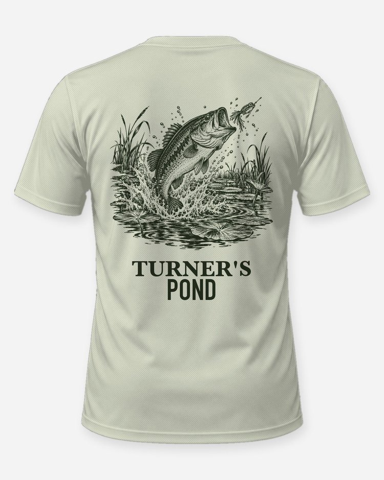 Custom Name Pond Largemouth Bass Frog Strike Shirt - back