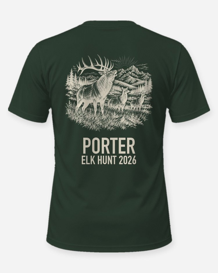 Custom Name Elk Hunt Year Bugling Bull Shirt - back