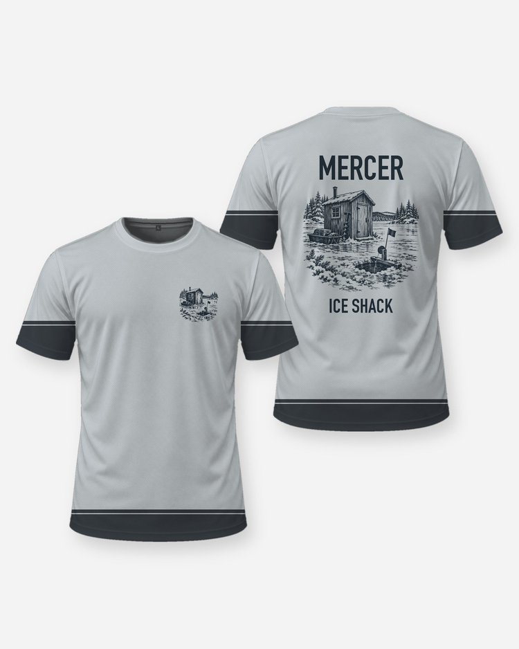 Custom Family Name Ice Fishing Shack Shirt - front and back