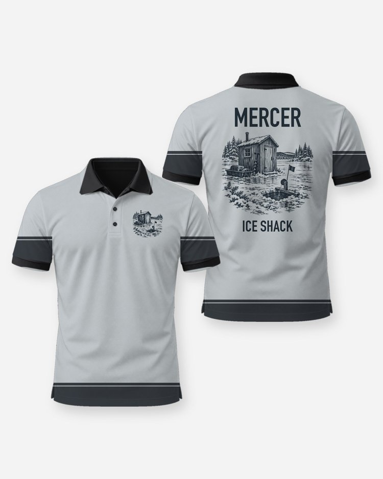 Custom Family Name Ice Fishing Shack Shirt - Polo