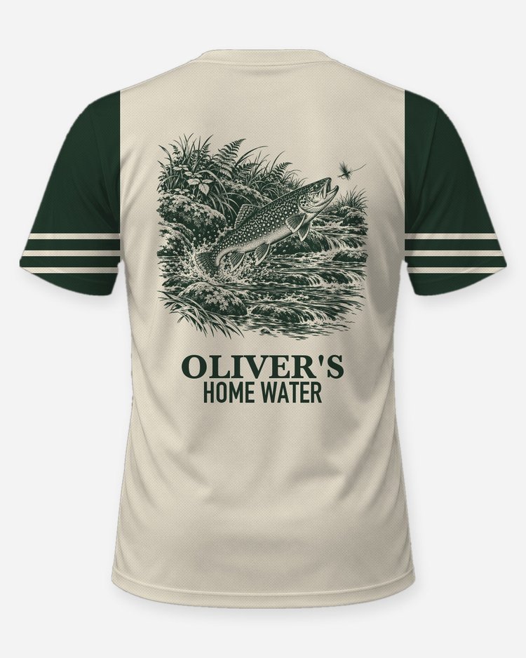 Custom Name Home Water Trout Fly Fishing Shirt - back