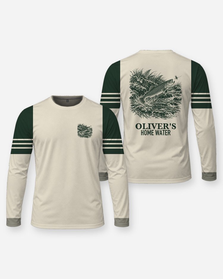 Custom Name Home Water Trout Fly Fishing Shirt - Long Sleeve