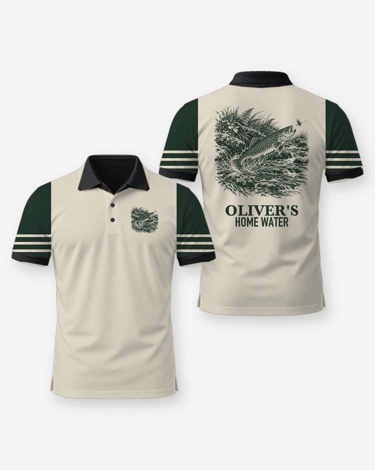 Custom Name Home Water Trout Fly Fishing Shirt - Polo