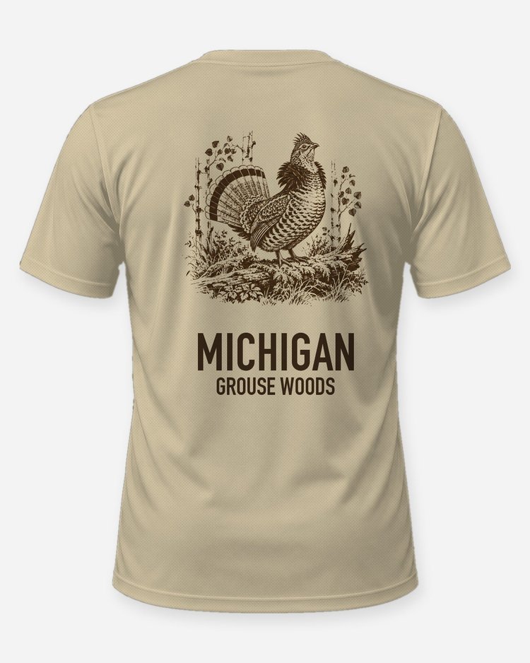 Custom State Grouse Woods Ruffed Grouse Woodcut Shirt - back