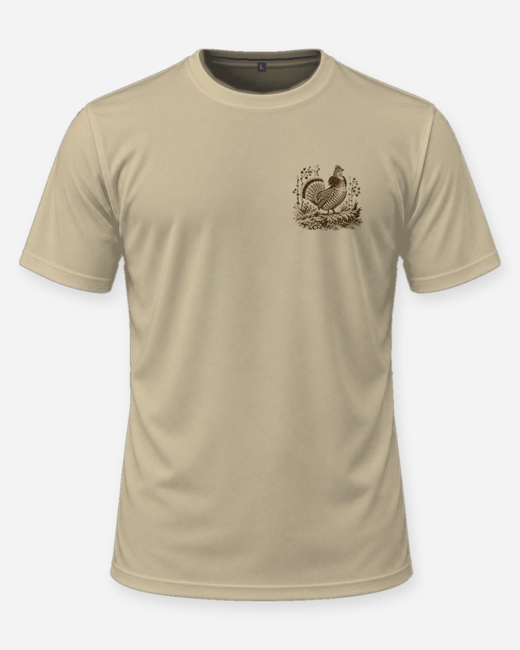 Custom State Grouse Woods Ruffed Grouse Woodcut Shirt - front