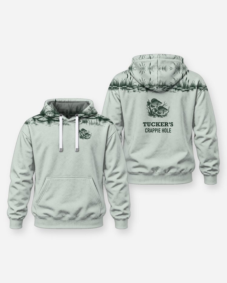 Custom Name Crappie Hole Lily Pad Yoke Fishing Shirt - Hoodie