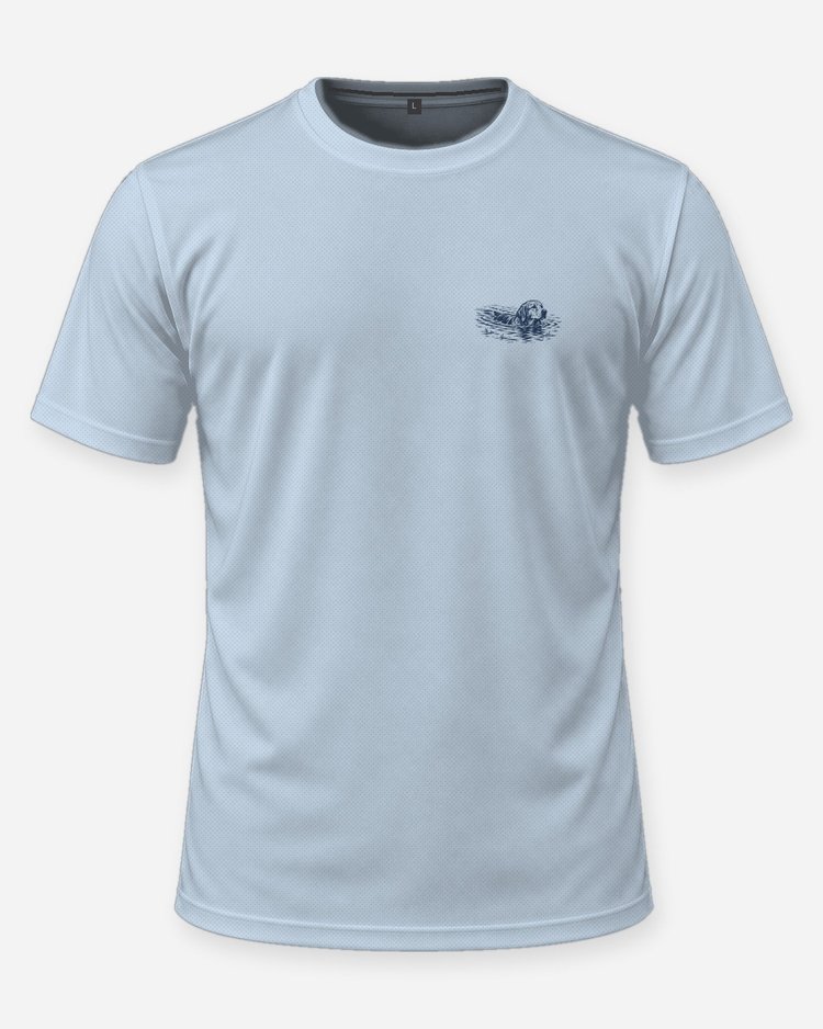 Custom Dog Name Swimming Retriever Woodcut Shirt - front