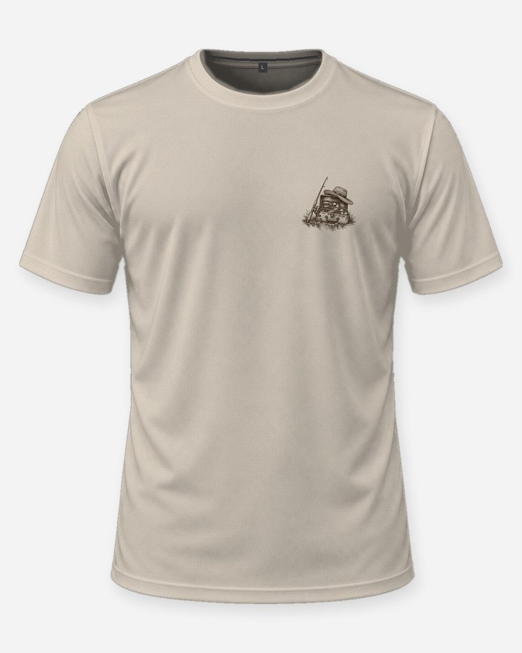 Custom Name Fishing Camp Tackle Box Woodcut Shirt - front
