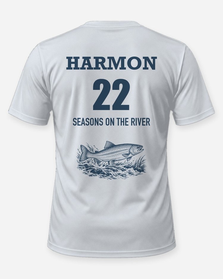 Custom Name And Seasons Count Rainbow Trout Fishing Shirt - back