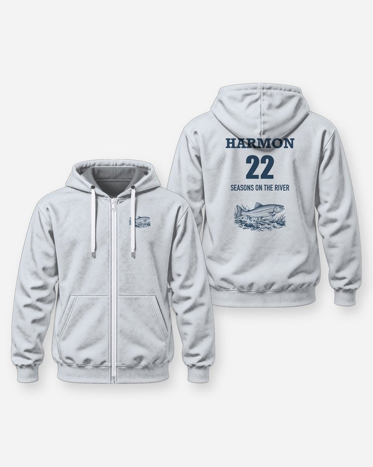Custom Name And Seasons Count Rainbow Trout Fishing Shirt - Zip Hoodie