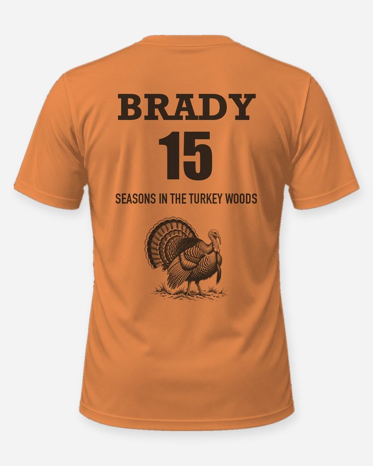 Custom Name And Seasons Count Strutting Turkey Hunting Shirt - back