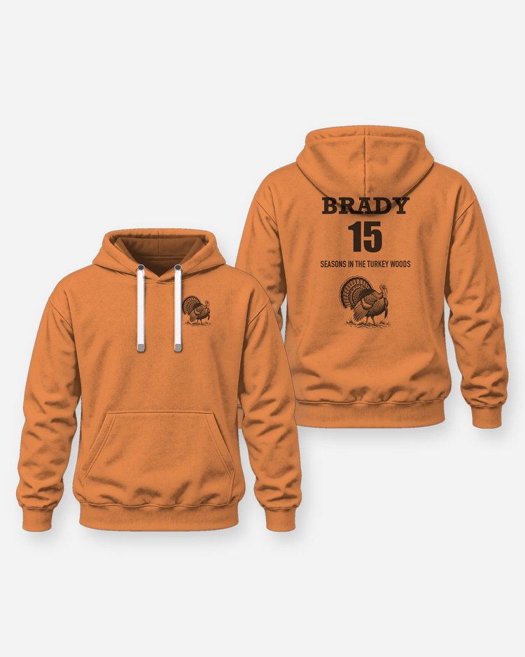 Custom Name And Seasons Count Strutting Turkey Hunting Shirt - Hoodie
