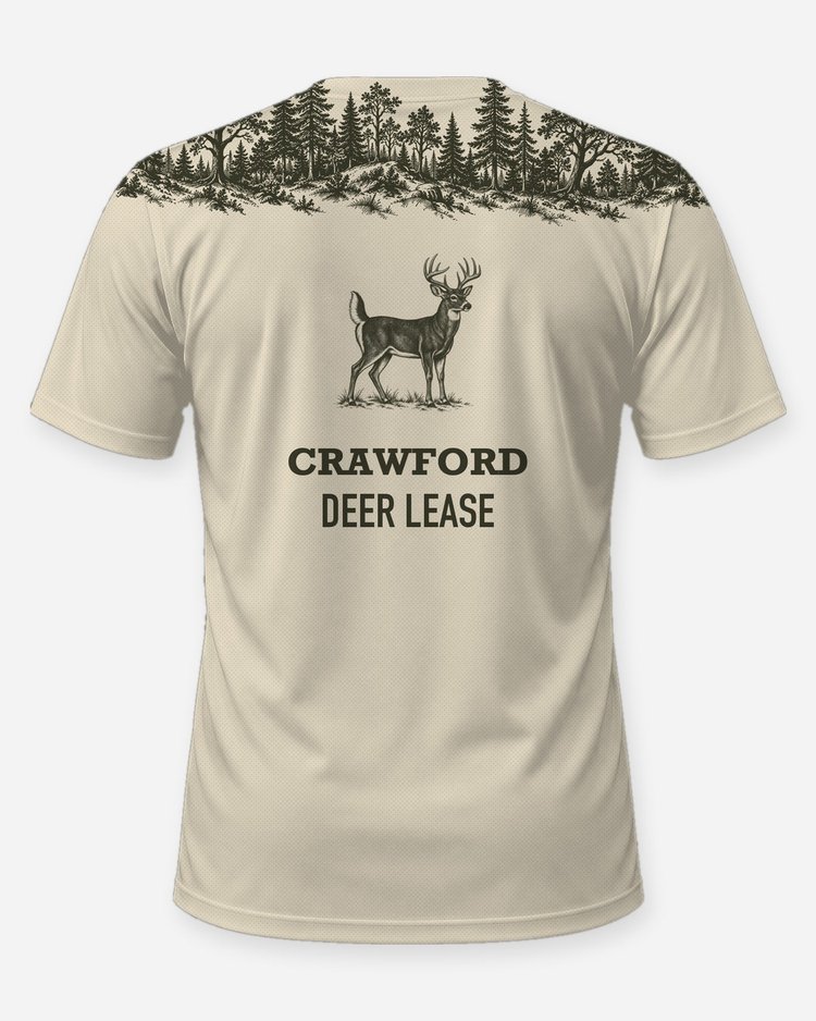 Custom Name Deer Lease Whitetail Forest Yoke Hunting Shirt - back