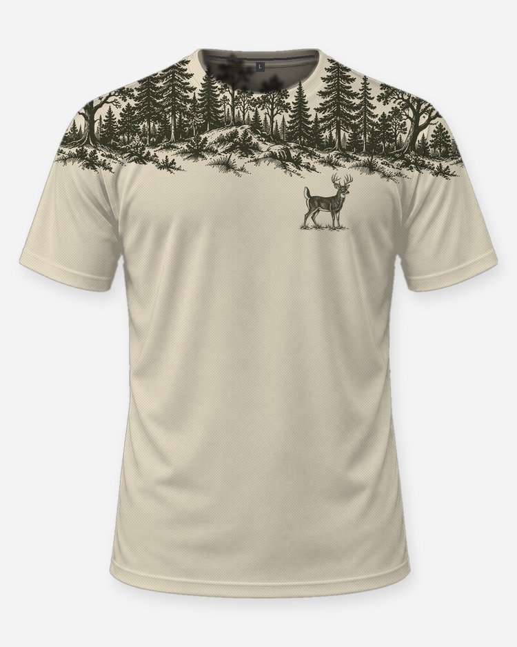 Custom Name Deer Lease Whitetail Forest Yoke Hunting Shirt - front