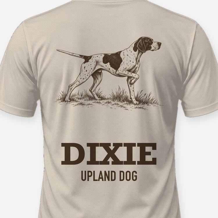Custom Dog Name English Pointer Upland Dog Shirt - print close-up