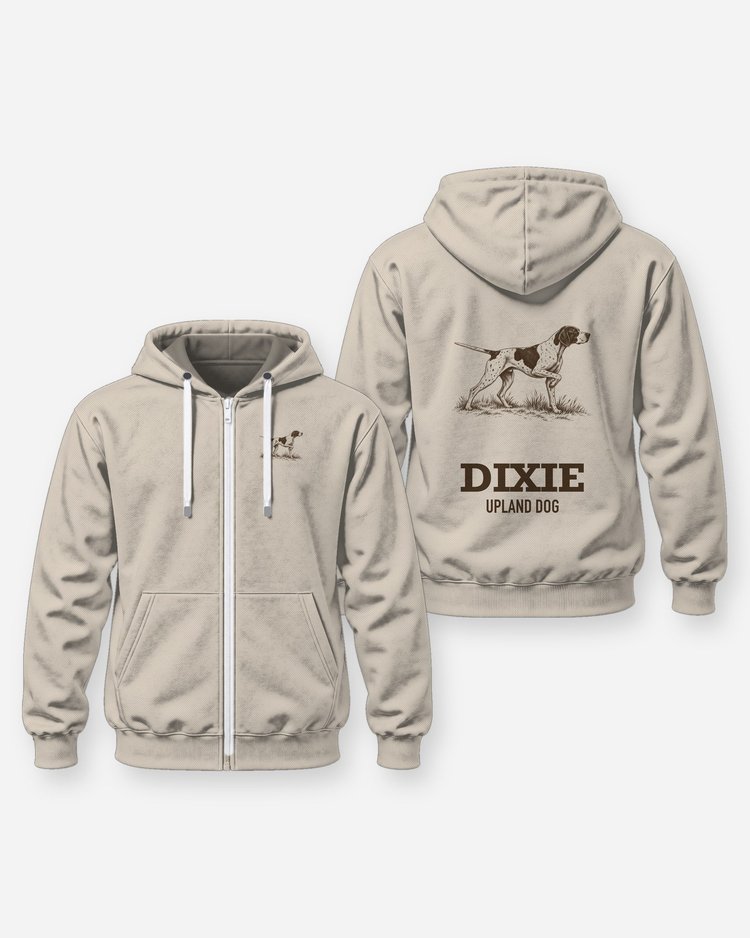 Custom Dog Name English Pointer Upland Dog Shirt - Zip Hoodie