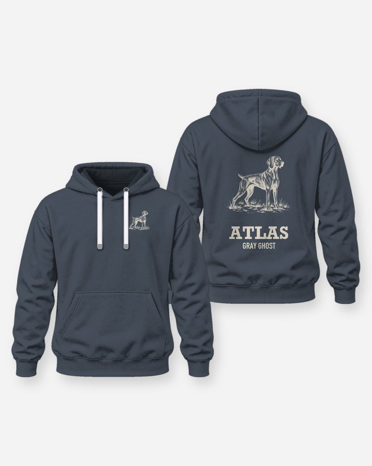 Custom Dog Name Weimaraner Gray Ghost Hunting Shirt - Hoodie