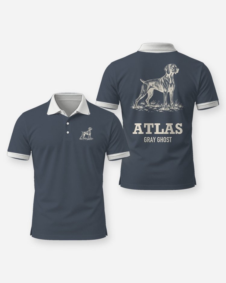Custom Dog Name Weimaraner Gray Ghost Hunting Shirt - Polo